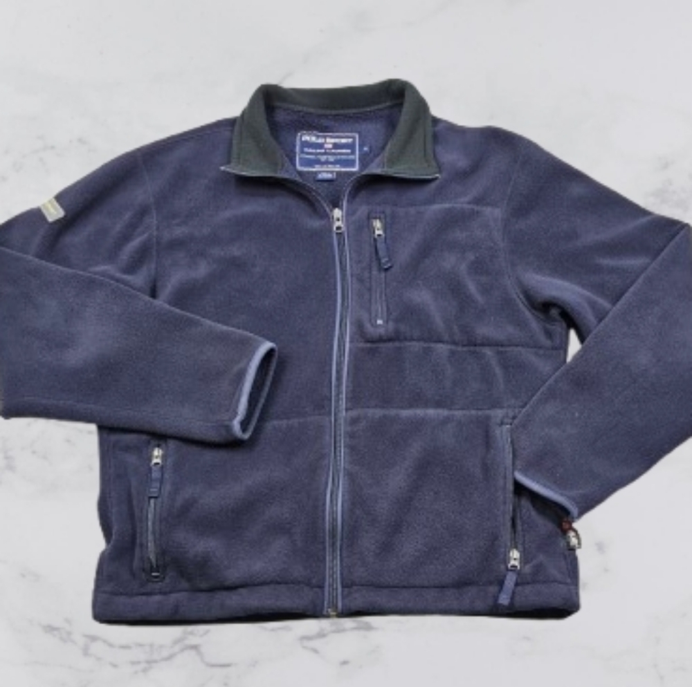 VINTAGE Polo Sport‎ Ralph Lauren Full Zip Fleece Jacket Mens M Blue Polartec